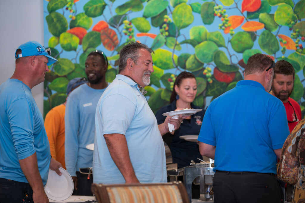 IRCC Employees in the buffet line